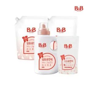 [비앤비][증정] 유아 섬유유연제 자스민 용기1500ml 1개 +리필 1500ml 2개 (+유연제800ml증정)