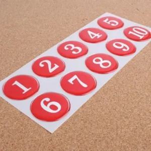 고품질 1-50 캐비넷 번호판스티커 원형 에폭시 숫자판 독서 (WFH0N3H)