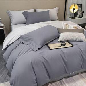 호텔 Q/K 순면 이불커버+매트커버+베개커버 세트 침구 블루베리+그레이 침실인테리어