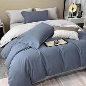 순면 세트 침구 이불커버+매트커버+베개커버 3종 침실 호텔 블루+그레이 K/LK 인테리