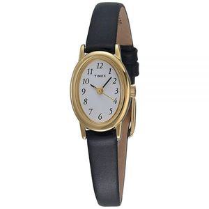 Timex 카바티나 여성용 손목시계 블랙 가죽 스트랩 (T21912)
