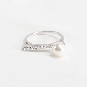 (실버) 린다 진주 스틱 반지-W27F33E