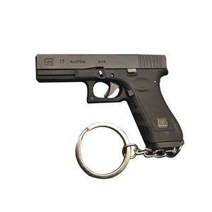 글록 키링 탄피배출 권총 글락 G17 장전 모델 메탈슬라이드 모형 키체인 열쇠고리 탈착식