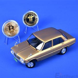 아카데미과학 1/24 기아 브리사 골드 커스텀 비트코인 파이코인 콜라보 케이스포함 풀도색 완성품 자동차 프라모델