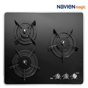 나비엔매직 3구 빌트인 가스레인지 매립형 가스쿡탑 GRB-6203 타공 560x480 전기코드식