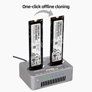 듀얼 베이 M.2 NVME SSD 클론 USB3.2 C 타입 도킹 스테이션  Gen2X 20Gbps M/B M 키  PCI-E