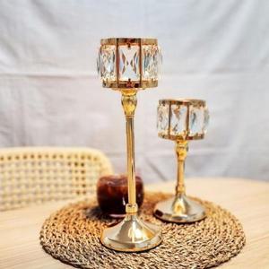 골드 크리스유니탈 촛대 L 캔들홀더 빈티지소품 빈티지촛