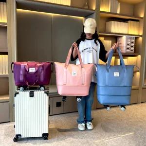 토즈클럽 대용량 3단 확장 접이식 캐리어 바퀴 탈부착형 보스턴백 폴딩백