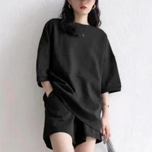 데일리 여름 반팔 반바지 세트 여자 신상 츄리닝복 (WFHUO8R)