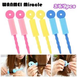 3/6/9pcs 헤어 케어 폼 롤러 무열 매직 스폰지 소프트 열 없음 헤어 컬러 고품질 곱슬 머리 DIY 헤어 스타