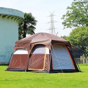 6인용 거실형 텐트 브라운 일체형 초보 하우스 야영-WFHN7CD