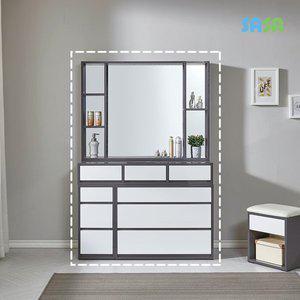 [SASA]사사가구 비스 하이그로시 확장형 3단서랍화장대 수납거울포함