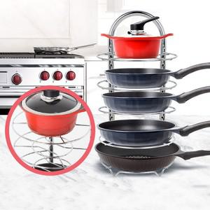 H-크롬 후라이팬정리대 거치대 냄비 걸이 꽂이 수납선반 5단