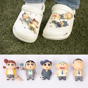 짱구는 못말려 떡잎마을 방범대 캐릭터 샌들 슬리퍼 신발 장식 참 파츠 5P세트