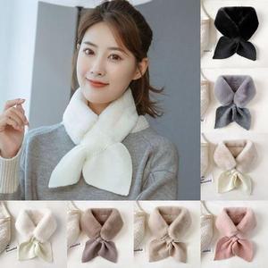 토끼털목도리 니트 쁘띠 인조 숏 머플러 퍼 (3Xper)