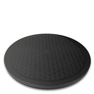 볼케이노 클럽 레이지 수잔 턴테이블 정리함 - 향신료 캐비닛, 평판 모니터, TV, 페인팅, 디스플레이, 화분용 스틸 볼 베어링이 있는 12인치 헤비 듀티 회전식 회전식 스탠드(블랙)