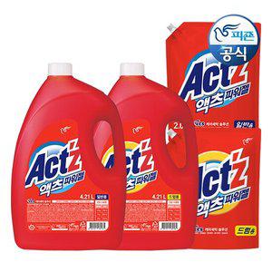 액츠 세탁세제 액체 파워젤 4.2L 용기 x 1개+2L 리필 x 1개