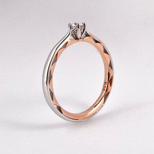 [샤밍주얼리]1부 랩 다이아 반지 핑크 여자 친구 선물 결혼 기념일 생일 프로포즈 링 트윈 6프롱