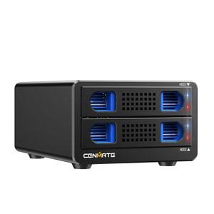 2.5인치/3.5인치 SATA HDD/SSD용 냉각 팬이 있는 CENMATE 알루미늄 듀얼 베이 하드 드라이브 인클로저(USB A/C 3.0 포함), 핫 스왑 지원, 데이지 체인 확장, 도구 없는 HDD 인클로저, DAS(RAID/NAS 없음)