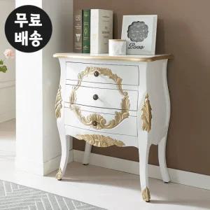 슈디 원목 서랍장 엔틱 3단 체스트 미니 폭좁은 거실