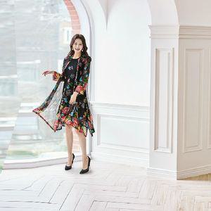 (강)[까르죠아]꽃밭에서온원피스+카디건세트