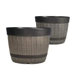 피클레온 텍스쳐 스타일 오크통 화분  소) 30x22cm 피클레온 스타일 오크통 소 30x22