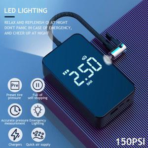 공기주입기 차량용 충전식 공기 펌프 디지털 디스플레이 화면 전기 무선 및 유선 휴대용 타이어 팽창기 압축기 6000mAh