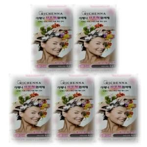 리체나 샴푸형 염색제 80g 5개 자연스러운 흑갈색