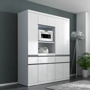 홈스빌 모던 2000 주방수납장 키큰장 광파형 밥솥 오븐렌지대 다용도장 화이트 하이그로시