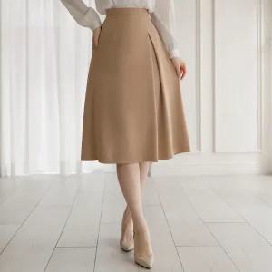 [시크라인] (~XXL까지) 디아블레 핀턱 주름 A라인 스커트 가을 플레어 A라인 하객룩 오피스룩 모임룩 격식룩 빅사이즈