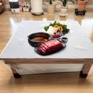 식탁보 무지 50매 방수 식탁비닐 커버 일회용 비닐 식당 테이블보 커버 탁자보 원형 사각 투명 업소용