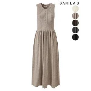 [하프클럽/바닐라비]여성 슬리브리스 니트 롱 원피스