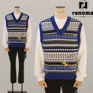 [롯데백화점]레노마 FW 초경량 프리미엄패턴 루즈핏 울 니트 조끼 베스트 RPCMKT10AJD