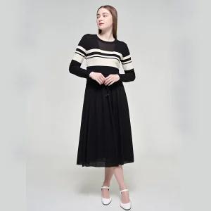 [레코브] (레코브) 니트 배색 허리스트링 원피스(LC31CXOP567X)