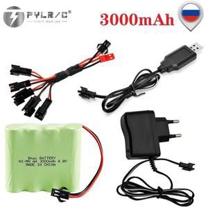 업그레이드 4.8v 3000mAh NI-MH 충전식 배터리 + 전동  용 5in1 RC 자동차 보트 선박 탱크 로봇 총 조명 도