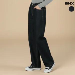 [55-77]여성 생지 와이드 데님 팬츠