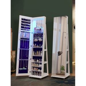 수납식 전신거울 360 목걸이 이동식 침실 우드 거울 선반 캐비닛 일체형 미러 가정용