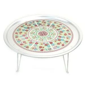 레트로 원형 양은 찻상 58cm 다과 테이블 시골 밥상 멋스러운 빈티지 (WFJR91L)