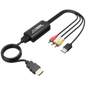 Adoren Unidirectional 3 RCA에서 HDMI 변환 케이블 10피트, 1080P 복합 CVBS AV 오디오 비디오 어댑터, PAL/NTSC PC TV STB VHS VCR 카메라 DVD - HDMI에서 RCA까지 지원