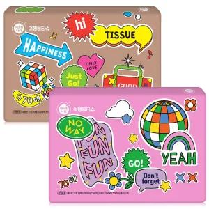 깨끗한나라 여행용 미용티슈 70매  x 5개