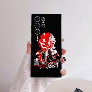 P-Persona 5 전화 케이스 갤럭시 S25 S24 S22 S23 S21 S20 Plus 5G 서리로 덥은 미끄럼 방지 커버 DS-M4