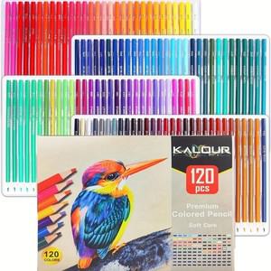 Kalour 72/120색 프리미엄 소프트 코어 색연필 세트 - 스케치 및 드로잉을 위한 생생한 아티스트 품질