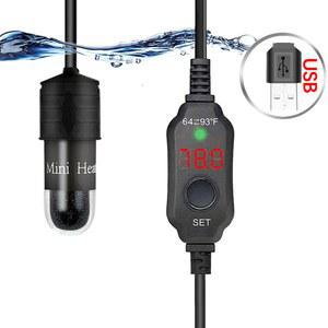 수족관 히터봉 수중 히터 온도 미니 어항 USB 히팅 로드 조절 디지털 LED 전기 히팅봉 물고기 거북이 10W
