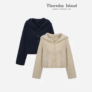 [Thursday Island] 로깅 후디 크롭 가디건(T238MCD245W)