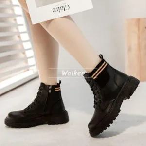 제이시 여자워커 발편한 털 워커 앵클 부츠 4cm B040