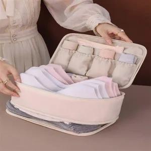 여성 2컬러 여행필수 이너웨어파우치 속옷케이스 3단 여행용속옷파우치