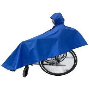 휠체어우비 방수 방풍 블루 확대 레인코트 망토 커버 보호 우비 소형 휠체어 전동휠체어