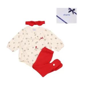 [갤러리아] 루비우주복+헤어밴드+레깅스세트(A27-22301) 출산축하,백일,돌 예쁜아기옷