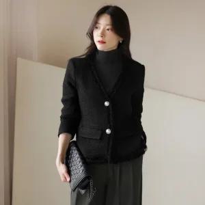 XL까지) 엔데니온 프린지 트위드자켓 가을 국내생산 고퀄리티 하객룩 오피스룩 모임룩 격식룩 빅사이즈