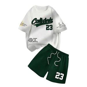 베르두사 남성용 2피스 세트 저지 셔츠 그래픽 트랙수트 반팔 드로스트링 반바지 여름 의상